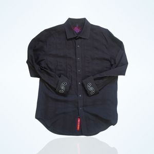 Robert Graham | Black Embroidered XL Sport Shirt